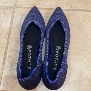 Rothys blue and white pointed toe. Size 9